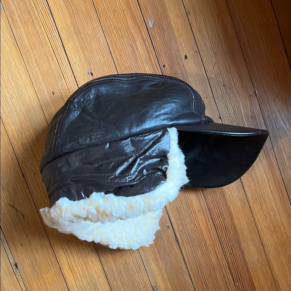 Leather and Lambskin Motorcycle Hat